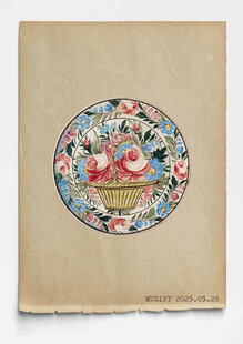 古董 重彩彩绘陶瓷盘