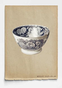 古董 花纹陶瓷碗