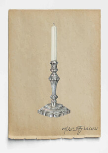 复古银器蜡烛摆台