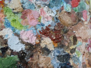 多彩油画颜料调色板