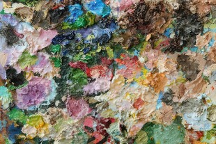 缤纷多彩抽象花卉画作