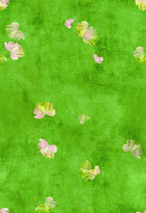 绿色背景上的缤纷小花