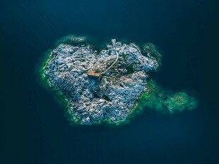 心形海岛俯瞰美景