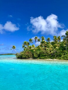 热带海岛风光 碧海蓝天椰林