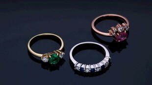 多彩宝石戒指展示