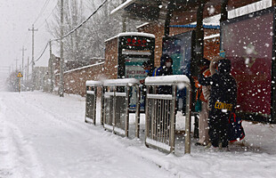 雪天公交站