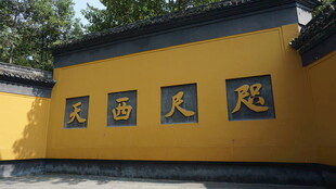 黄色墙面咫尺西天