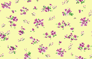 淡黄花底紫色小花图案