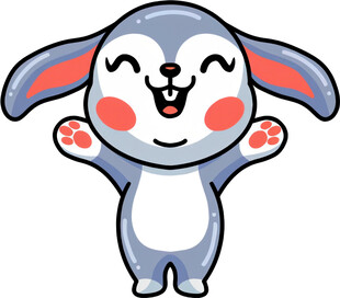 可爱小兔开心挥手