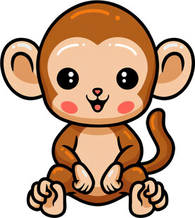可爱小猴子卡通形象