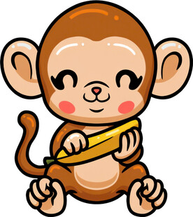 可爱小猴吃香蕉