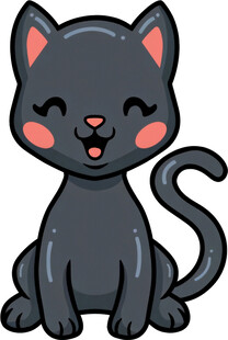 可爱黑猫卡通形象