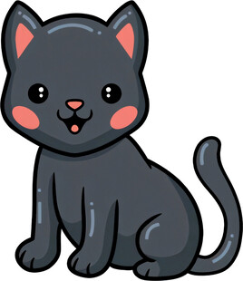 可爱黑猫卡通形象