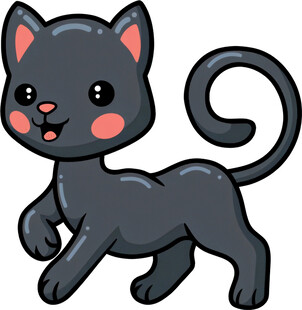 可爱黑猫卡通形象