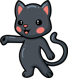 可爱黑猫伸出爪子