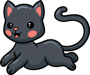 可爱黑猫卡通形象