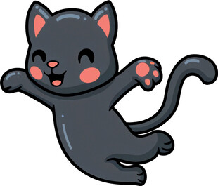 跳跃的黑猫