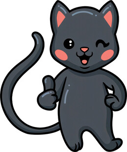 俏皮黑猫竖拇指