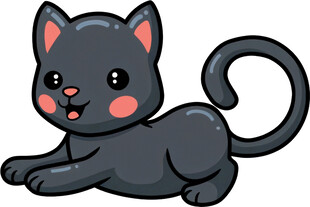可爱黑猫卡通形象
