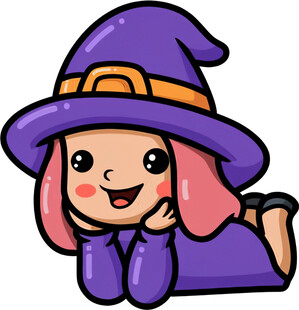 可爱小女巫形象插画