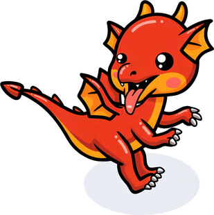 可爱红色小龙卡通形象