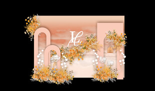 婚礼设计效果图 香槟色婚礼