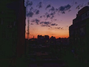 城市黄昏美景