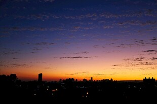 城市黄昏天际线美景