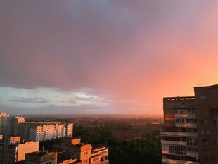 城市黄昏天际线美丽景观