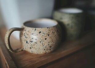 复古斑点陶瓷咖啡杯