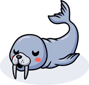 可爱海象卡通形象