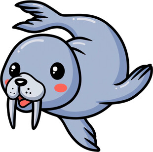 可爱卡通海豹形象