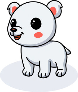 可爱卡通小白熊