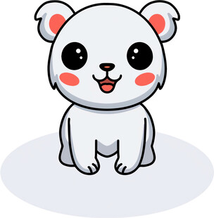 可爱卡通小白熊