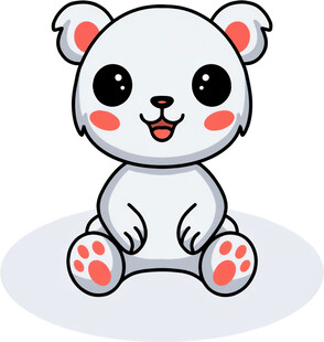 可爱坐姿小熊猫卡通形象