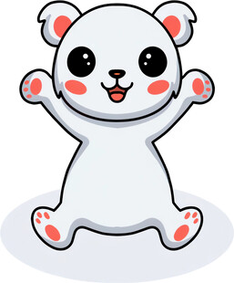 可爱坐姿小白熊