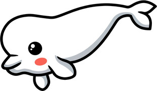 可爱卡通白鲸形象