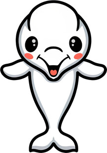 可爱卡通白海豚形象