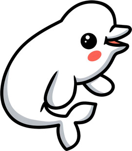 可爱卡通白海豚形象