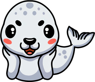 可爱卡通海豹形象