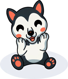 可爱哈士奇卡通形象