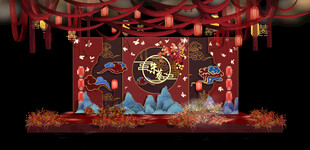 圣诞主题立体纸雕场景