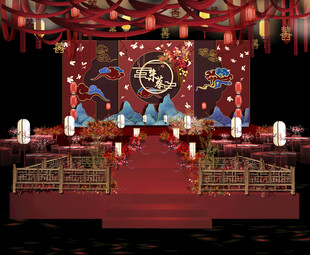 中式舞台戏曲表演场景