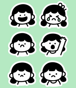 可爱卡通女孩表情集合