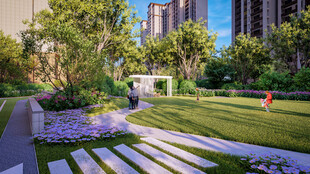 城市中的静谧花园景观