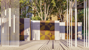 现代简约户外木质景观空间