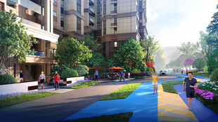 小区内多彩休闲景观步道