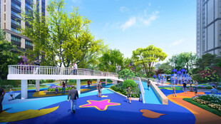 多彩儿童户外游乐场地