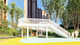 户外儿童滑梯游乐场景