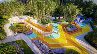 多彩户外儿童游乐区景观